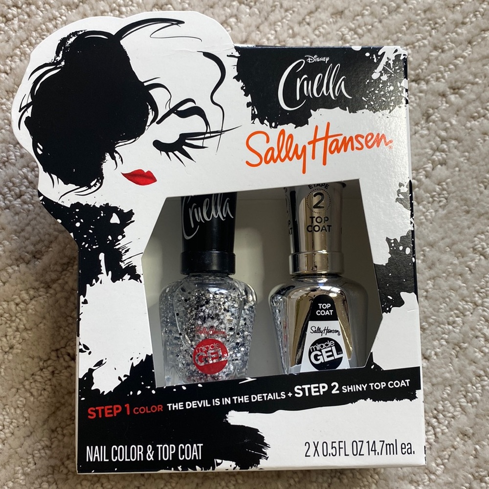 NWT Limited Edition Sally Hansen & Disney’s Cruella Collection Nail Polish Duo
